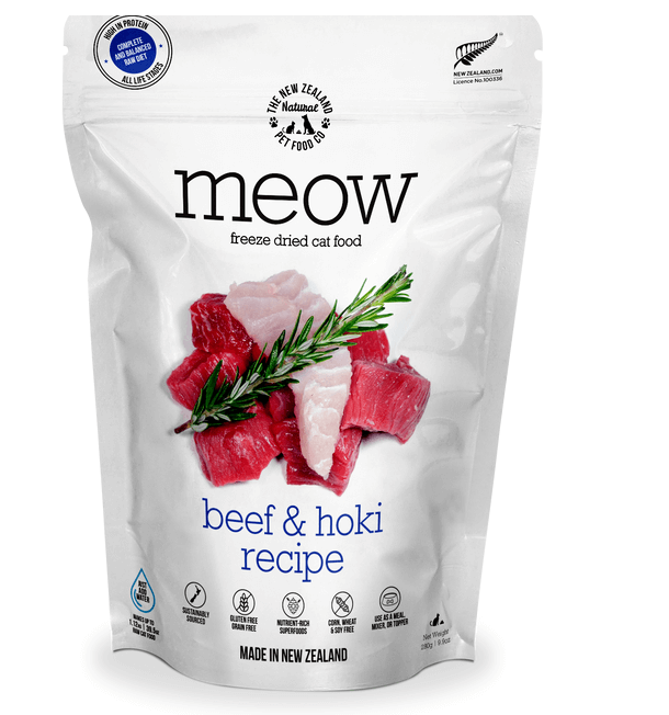 Meow Freeze-Dried Beef & Hoki Cat 1.76oz